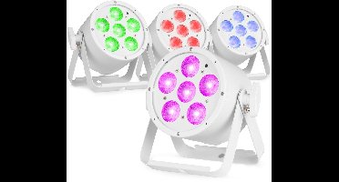 BeamZ Pro set van 4 BAC322W LED Parren - Pro Par met RGBALC LED’s - 6x 10W - Wit