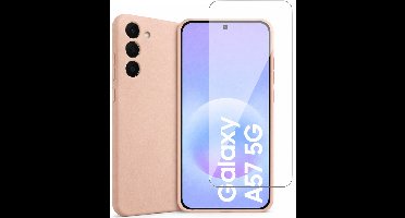 Hoesje geschikt voor Samsung Galaxy A57 – MatteShield Back Cover – Roze – Met Screenprotector Glas