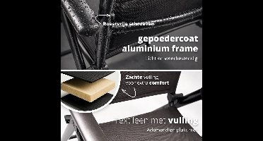 Verstelbare Aluminium Tuinstoelen Set van 2 50x50x45 cm – 7-Standen Relax Stoelen Weerbestendig Lichtgewicht Inklapbaar met Kussen – Camping Stoelen Tuinstoelen Balkon Terras – Furnitureland