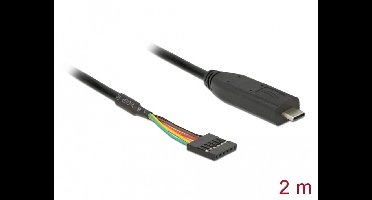 Delock Converter USB Type-C™ 2.0 male to TTL 5 V 6 pin pin header female 2.0 m