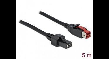 Delock PoweredUSB cable male 24 V to 2 x 4 pin male 5 m for POS printers and terminals