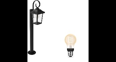 Philips Hue Buzzard Sokkel voor Buiten (Zwart) - Buitenlamp - E27 - Warmwit Licht - Hue White Filament