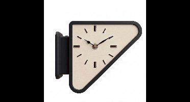 Driehoekige Wandklok – Dubbelzijdig | Retro 70's Design | Black