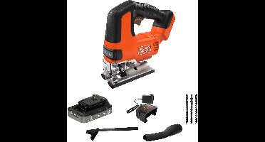 BLACK+DECKER 18V Brushless Decoupeerzaag met 3 zaagbladen (met 2.5Ah accu en lader) - BLCJS78E1-QW