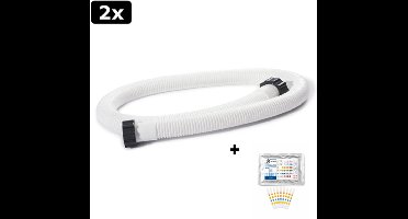 2x Intex filterpomp slang 38mm - 1,5 meter - Zwembadinstallatie - + 50 JeKa Trading Test Strips - 38mm slang - 150cm - Zwembad slang - Verlengingsslang zwembad - Koppelslang - 29060