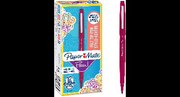 Paper Mate Flair-viltstiften | Medium punt (0,7 mm) | Magenta | 12 stuks