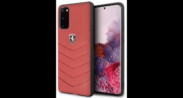 Ferrari Heritage Leather Back Case - Geschikt voor Samsung Galaxy S20 (G980) - Rood