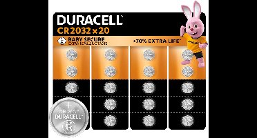 Duracell 2032 Lithium-knoopcelbatterijen - 3V, CR2032 - 20 stuks