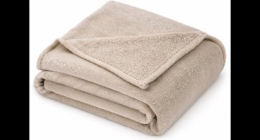 Dutch Decor - BILLY - plaid 150x200 cm - flannel fleece - superzacht - Pumice Stone - beige