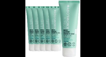 Dermaknowlogy+ - MD52 Barrièrecrème met Zinc - 6 x 75 ml - voor Rode en Geïrriteerde Huid - AllergyCertified - Parfumvrij