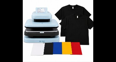 LOKLiK ImPress Auto 2-Smart Starter Set Blauw | Hittepers + HTV Flexfolie + T-shirts