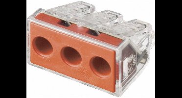 WAGO 773-173 Verbindingsklem Flexibel: - Massief: 2.5-6 mm² Aantal polen: 3 5 stuk(s) Transparant, Rood