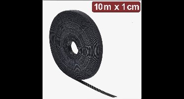 Quadrios 24CA307 Klittenband Om te bundelen Haak- en lusdeel (l x b) 10 m x 1 cm Zwart 10 m