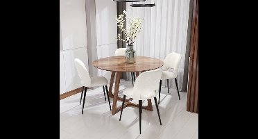 Eetkamerstoel – Stoel – Kuipstoel – Keukenstoel – Designstoel – Set van 2 – Fluwelen Bekleding – Rieten Rugleuning – 48x45x85 cm – Comfortabel & Stijlvol