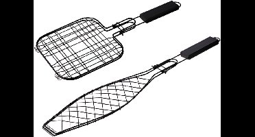 BBQ Collection grillroosters - visgrill - hamburgergrill - staal - antiaanbaklaag - bbq klem