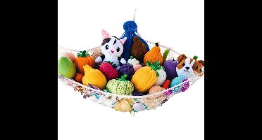 Hangende organizers, hangmatgaasnet voor knuffeldieren, jumbo groot opberggaasnet voor huisdieren, wandhangende organizer, kerstcadeau (120 x 120 x 180 cm, wit, 1 stuk)