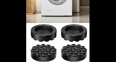Universele Antivibratie Dempers voor Wasmachines - Set van 4 Rubber Matten voor Stabiliteit en Geluidsreductie, Geschikt voor Koelkasten en Apparaten
