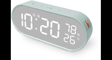 Groene LED Wekker Klok | Met Snooze, Temperatuur & Vochtigheid