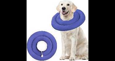 Maat S Herstelkraag voor honden, waterdichte zachte kraag voor honden na een operatie, comfortabel beschermend alternatief voor de Elizabethaanse kraag voor honden en katten, verstelbare halskraag ter bescherming tegen likken en bijten (marineblauw)