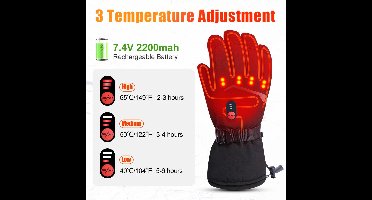 Savior Heat - Verwarmde Handschoenen - Elektrische Verwarmde Handschoenen - Winter Ski Verwarmde Handschoenen - Verwarmde Motorfiets Handschoenen - Geitenleer - 3 Shift Temperatuurregeling - Waterdicht - Maat M - Zwart