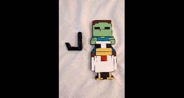 Minecraft Chicken Jockey Wandhaak - Kapstokhaak - 3D Geprinte - Kapstokhaak - Kapstok voor Jas, Tas en Gaming Kamer