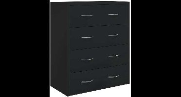Dressoir – Kast – Ladekast – Opbergmeubel – Sideboard – Zwart – Compact Formaat 60x30,5x71 cm – Duurzaam Hout en Kunststof