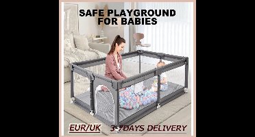 Opvouwbare Speelhek – Babyboxen - Veiligheidshek - Baby’s - Kinderen – Speelplaats – Beschermrand voor Bed - Opvouwbaar - Lichtgewicht - 66x160x120cm.