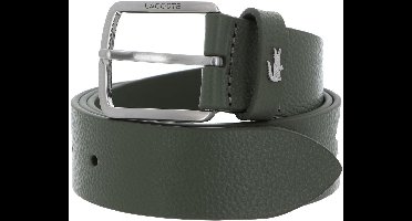 LACOSTE Leren Riem Elegance Grained Leather Belt W110 Kaki Donkergroen