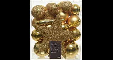 Decoris Kerstballenset - 33 stuks - Kunststof - met piek