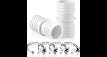 Hose Connectors en Fittingen voor Zwembaden, Wasmachines en Stofzuigers - 2 Stuks 32mm Snelle Koppeling met 4 Metalen Klemmen