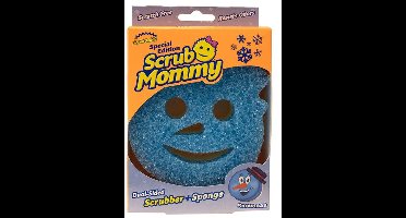 Scrub Mommy Kerst Spons | Blue Snowman | Krasvrije Schuurspons met FlexTexture & ResoFoam | Schoonmaakspons Keuken & Badkamer | Kersteditie Sneeuwpop