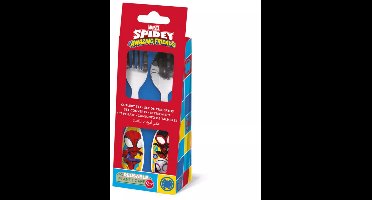 Spiderman Spidey & Friends metalen bestekset - 2 stuks
