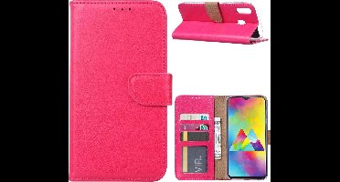 Ntech Portemonnee hoesje met Pasjesruimte Geschikt Voor Samsung Galaxy M20 - Roze