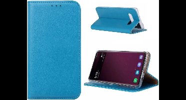 Ntech Geschikt voor Samsung Galaxy S10e Luxe TPU / PU Leder Flip Cover met Pasjes houder & Magneetsluiting Blauw