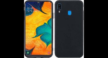 Ntech Hoesje Silicone Hoesje Flexible & Scratch Resistent TPU Case Hoesje Geschikt Voor Samsung Galaxy A30 - Zwart