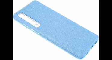 Ntech Hoesje Geschikt voor Huawei P30 Glitter TPU Back Cover Hoesje - Blauw