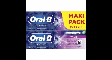 Oral-B Tandpasta 3D White Vitalize - 12 x 2 x 75 ml - Voordeelverpakking