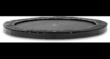 EXIT InTerra Sporttrampoline ø305cm - Groundlevel - Rond - Voor Kinderen - Zwart