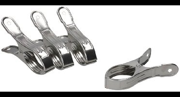 Gerimport Zeilklemmen - 4x stuks - 11 x 4 cm - lijmklemmen - marktklemmen - veerklem - metaal