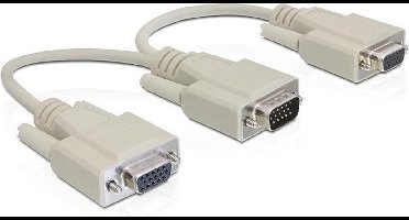 VGA splitter 1 naar 2 - passief / beige - 0,20 meter