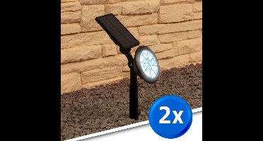 Solar tuinverlichting - Prikspot 'Sunny' - Dual White - Voordeelset van 2 - Met grondspies - Tuinverlichting op zonne-energie