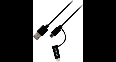 Valueline VLMP39400B1.00 USB-kabel 1 m Micro-USB B USB A Zwart