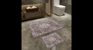 Asir - Badmattenset - Taupe Grijs - 60 x 100 cm