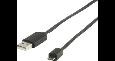 USB 2.0 adapterkabel, A Male - Micro B Male, 1.00 m, zwart
