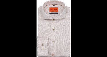 Suitable Melange Overhemd Sand - Maat 42 - Heren - Overhemden Formeel