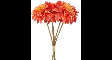 Countryfield Dahlia Kunstbundel 5 Stuks 39 cm – Oranje – Kunstbloemen