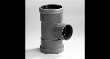 Dyka T-stuk 3x mof 88° manchetverbinding PVC grijs BRL52100 125 x 75mm