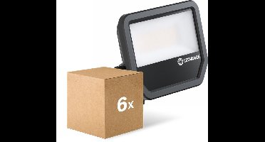 Voordeelpak 6x Ledvance LED Breedstraler Aluminium Zwart 69W 10000lm 100D - 840 Koel Wit | IP66 - Symmetrisch