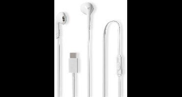 Nedis Bedrade Koptelefoon - USB-C - Kabellengte: 1.20 m - Ingebouwde microfoon - Volumebediening - Wit