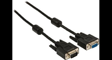Premium VGA monitor verlengkabel met ferriet kernen - CCS aders / zwart - 1,8 meter